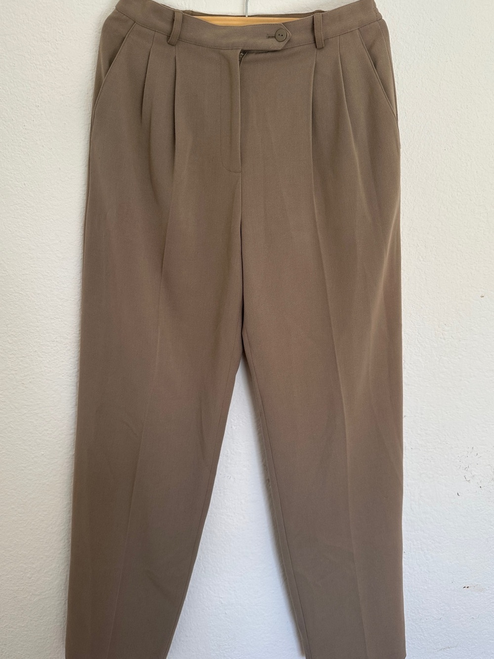 High-Rise Tailored Taupe Trousers for Women